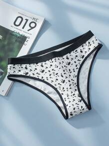 SHEIN 7pack Allover Print Contrast Binding Brief - Multicolor - View 4