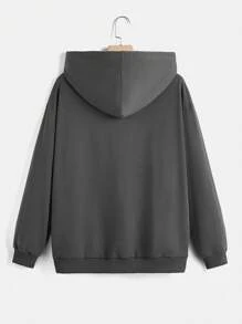 ROMWE Fairycore Taglie Forti Felpa con cappuccio con stampa stella con zip con coulisse