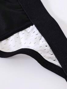 Men 3pcs Contrast Tape Cut Out Jockstrap Sexy Underwear - Multicolor - View 3