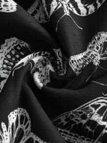 Kelsey Wilson Studio Butterfly Print Tie Front Dress - Black - View 4