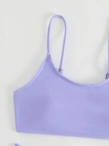 SHEIN Swim Bikini mit hohem Ausschnitt,