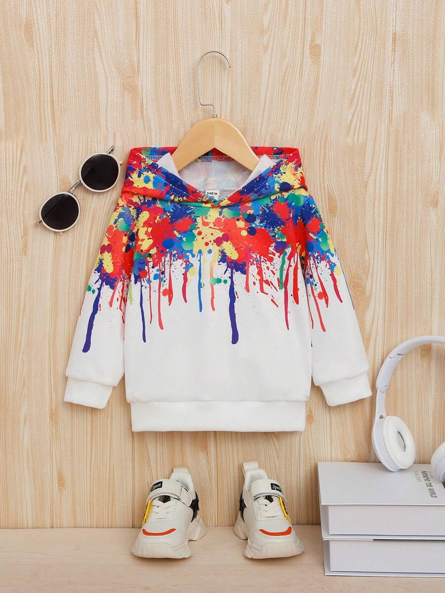 SHEIN Baby Boy Splash Ink Print Sweatshirt - Multicolor - View 1