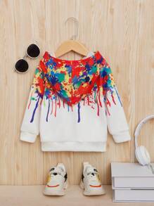 SHEIN Baby Boy Splash Ink Print Sweatshirt - Multicolor - View 2