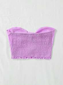 Chiquease Knot Front Crop Tube Top - Lilac Purple - View 2