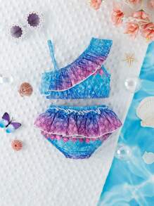 Bộ đồ Em bé Xù Họa tiết vảy cá - Màu xanh lam - Xem 1