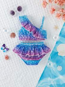 Bộ đồ Em bé Xù Họa tiết vảy cá - Màu xanh lam - Xem 2