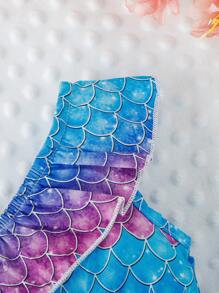 Bộ đồ Em bé Xù Họa tiết vảy cá - Màu xanh lam - Xem 3