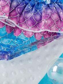 Bộ đồ Em bé Xù Họa tiết vảy cá - Màu xanh lam - Xem 6