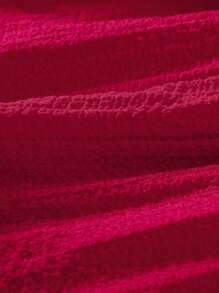 Đứa bé gái Xù Hoa Sen Thắt lưng Cami Romper - Màu Đỏ Sâu - Xem 8