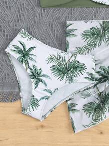 Sparklyn 少女热带印花比基尼套装搭配沙滩裙夏日海滩