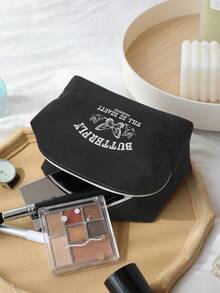 Túi trang điểm đồ họa bướm & chữ cái - Nhiều màu - Xem 3