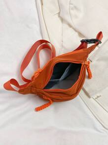 極簡風格腰包橘色休閒可調整肩帶 - 橘色 - 查看 4