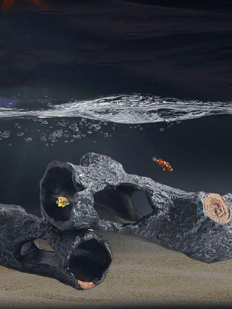 1入組隨機樹樁設計裝飾物適用於水族館適用於裝飾用品 - 彩色 - 查看 1