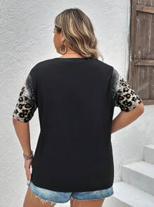 SHEIN LUNE Plus Skeleton & Slogan Graphic Tee