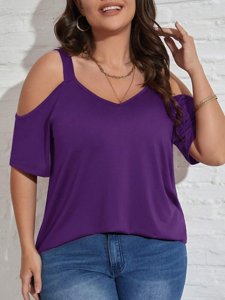 Plus Cold Shoulder Tee