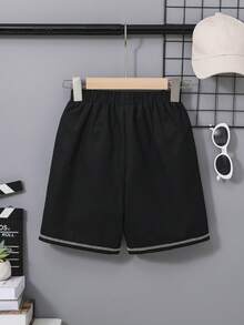 SHEIN Quần Short Trai Túi màu trơn Giải trí - màu đen - Xem 2