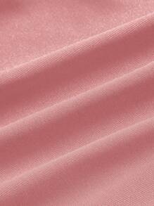 SHEIN ICON 3D單肩褶邊荷葉邊網紗上衣 - 粉色 - 查看 4