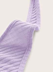 SHEIN ICON Solid Criss Cross Halter Top - Lilac Purple - View 4