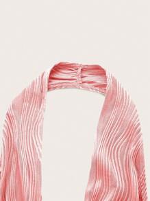 SHEIN ICON 性感露背 肌理純色女士背心 - 珊瑚粉 - 查看 3