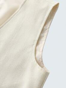 Manfinity Mode Men Button Front 1pc Waistcoat & 1pc Suit Trousers - Multicolor - View 4