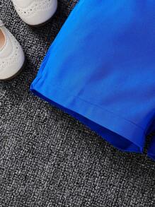 Young Girl Asymmetrical Neck Ruffle Trim Romper