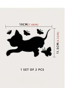 1pc Universal Cat Design Reflective Car Sticker