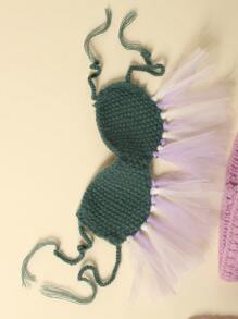 女嬰攝影荷葉邊上衣和貼花美人魚尾巴＆ 頭巾