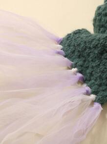 女嬰攝影荷葉邊上衣和貼花美人魚尾巴＆ 頭巾