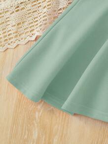 SHEIN 嬰兒單肩喇叭下擺洋裝 - 薄荷綠 - 查看 4