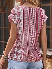 EMERY ROSE 幾何印花蝙蝠袖襯衫 - 彩色 - 查看 4