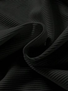 SHEIN Tween Girl Solid Color Round Neck Cap Sleeve Casual T-Shirt - Black - View 5