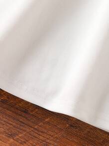 Toddler Girls Contrast Lace Ruffle Trim Flounce Sleeve Dress - White - View 3