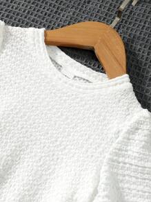Toddler Girls Solid Tee & Asymmetrical Cami Top & Pleated Skirt Set - Multicolor - View 5