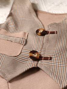 Đạo cụ chụp ảnh cho trẻ sơ sinh Nút Sọc ca rô - Màu Khaki - Xem 7