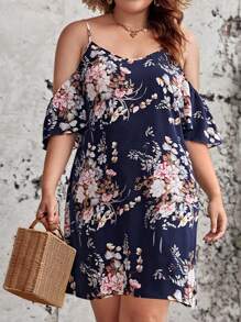 SHEIN LUNE Đầm Plus Size Hoa Tất cả trên in Boho - Nhiều màu - Xem 3