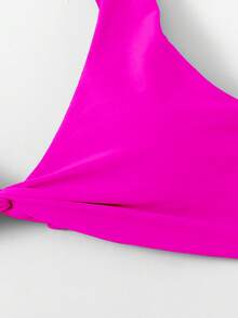 Swim Chiccia Summer Beach Twist High Cut Bikini Set - Hot Pink - View 4