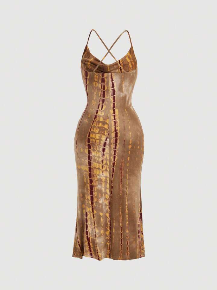 brown thomas wedding guest dresses Tie Dye Printed Tank Bodycon Maxi Dress – Wholesale Capella Apparel