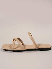 Xăng đan hoa mai thanh lịch cho nữ, Xăng đan quai chéo quai ngang - Màu be - Xem 4