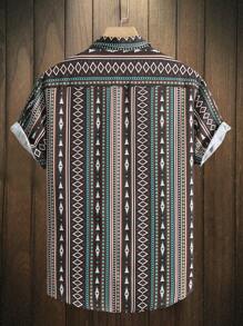 Manfinity RSRT 男士幾何印花襯衫 - 彩色 - 查看 2