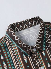 Manfinity RSRT 男士幾何印花襯衫 - 彩色 - 查看 6