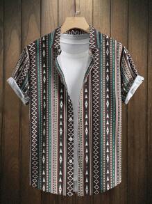 Manfinity RSRT 男士幾何印花襯衫 - 彩色 - 查看 7