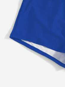 SHEIN Swim Curve Cộng với kích thước bikini đáy màu trơn Giải trí - Màu xanh lam - Xem 3