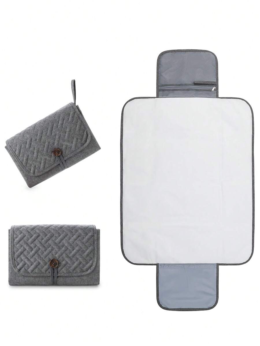 Baby Quilted Diaper Bag - Grey - View 1