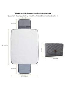 Baby Quilted Diaper Bag - Grey - View 4