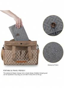 Baby Quilted Diaper Bag - Grey - View 6