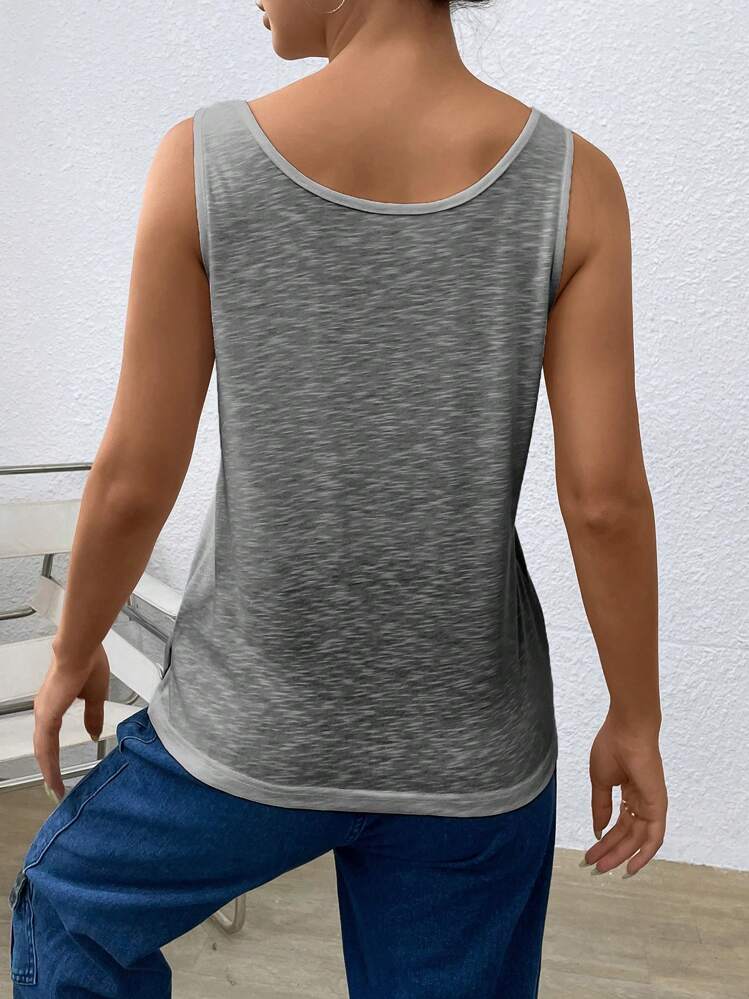 SHEIN Unity 無地柄 タンクトップ - グレー - 見る 2