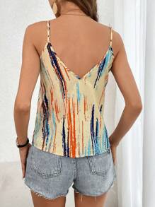 SHEIN Privé Top de tirantes con estampado de pincelada - Multicolor - Ver 4