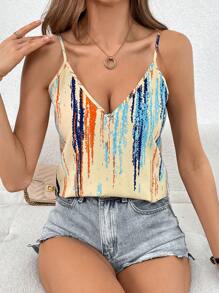 SHEIN Privé Top de tirantes con estampado de pincelada - Multicolor - Ver 2