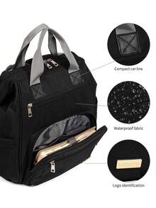 Baby Minimalist Diaper Bag - Black - View 4