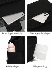 Baby Minimalist Diaper Bag - Black - View 7